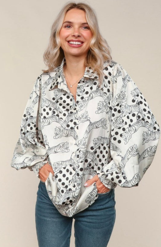 Satin Tiger Blouse