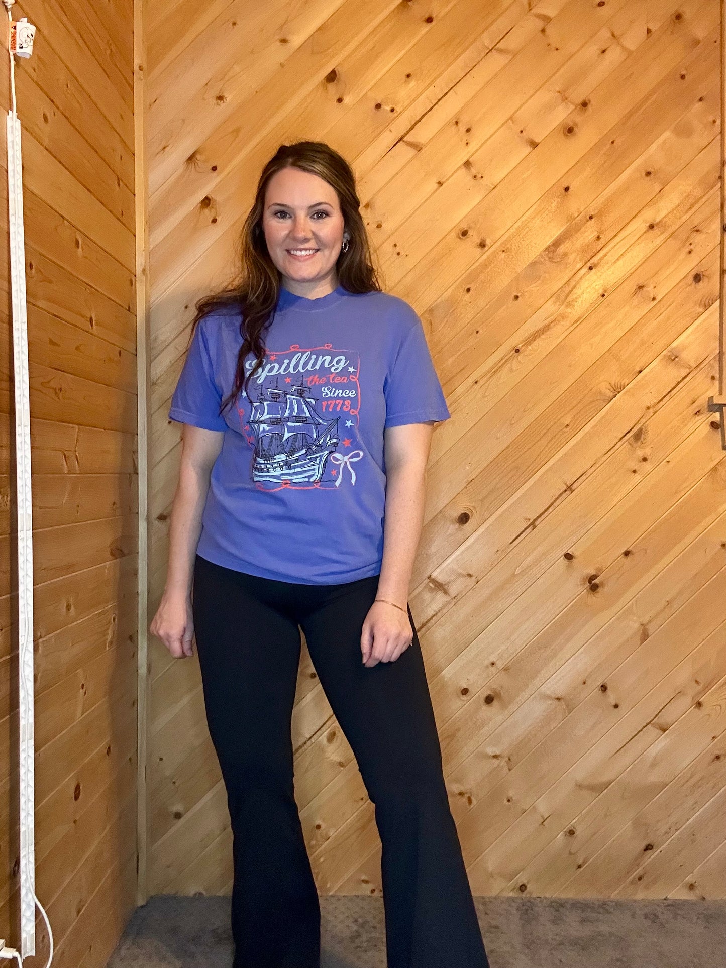 Lycra High-Waisted Flare Leggings