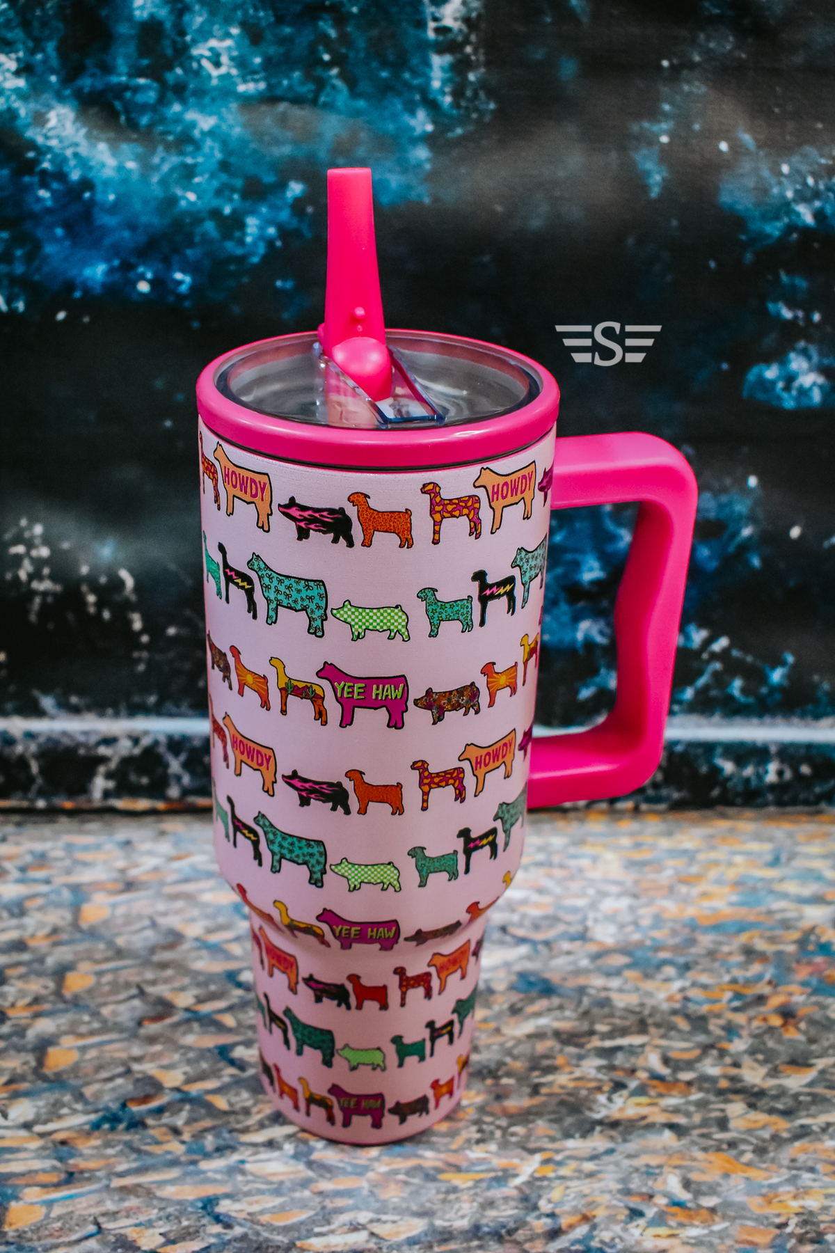 Stock Show Vibes 40oz Flip WashEasy™ Top Tumbler: Calf