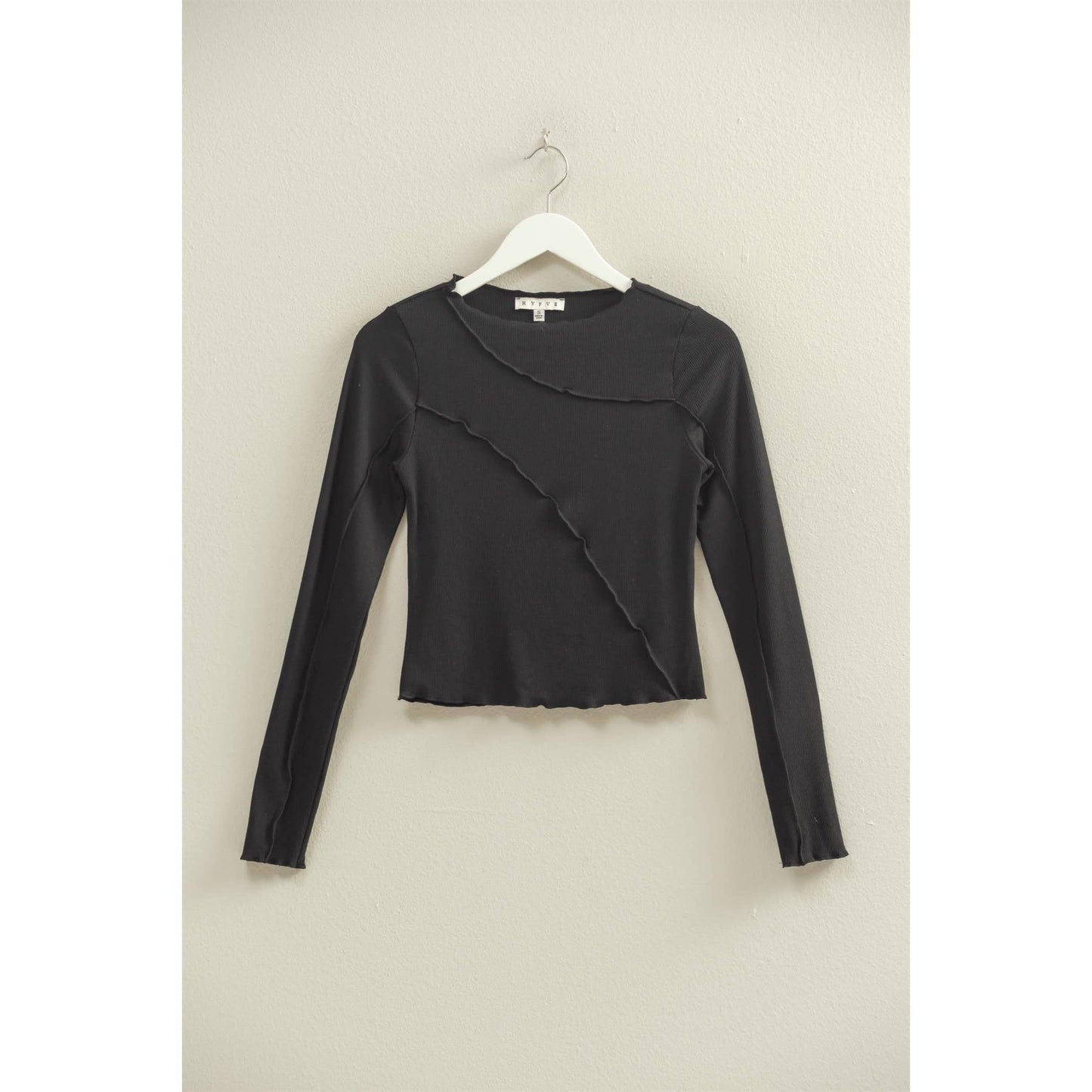 Raw Edge Knit Long Sleeve