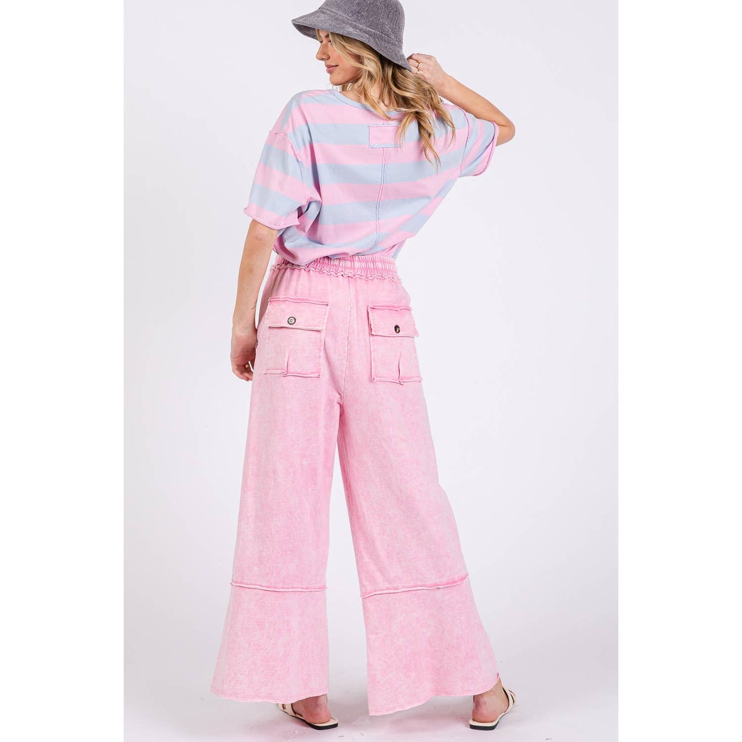 Mineral Wash Pink Terry Pant