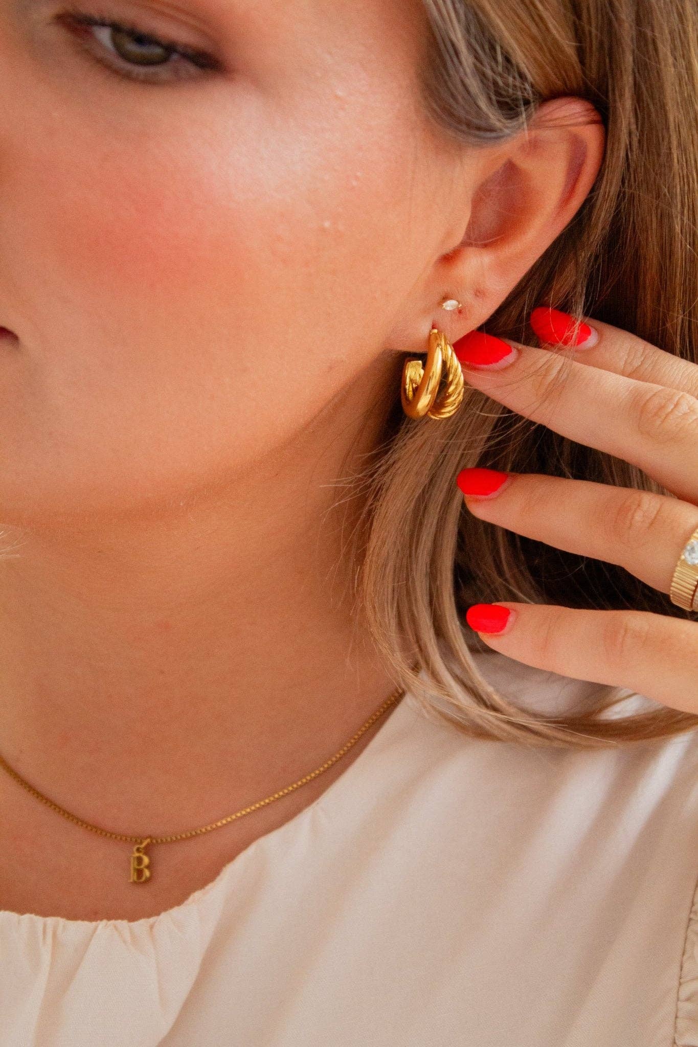 Split Spiral Half Hoops