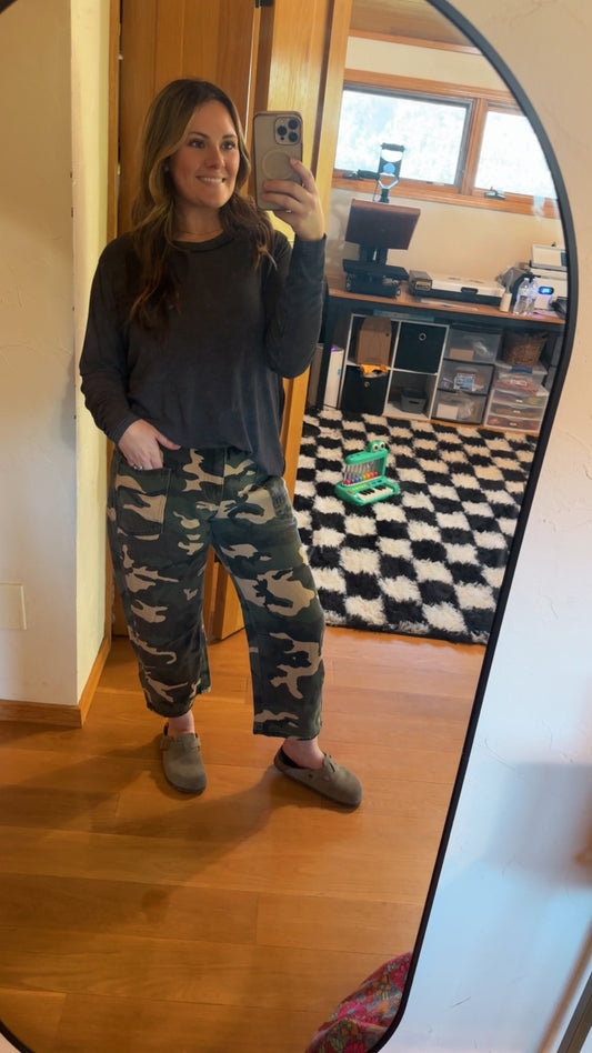 Camo Barrel Jean