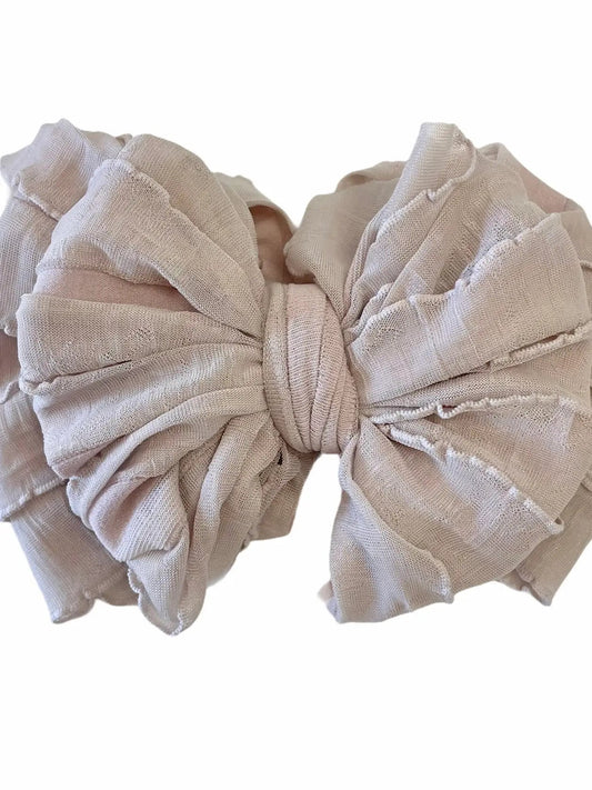 Champagne Ruffled Bow