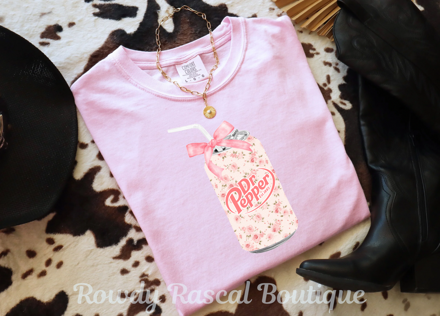 Floral Dr. Pepper Tee