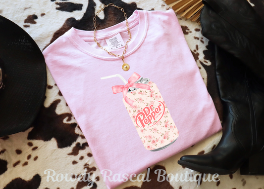 Floral Dr. Pepper Tee