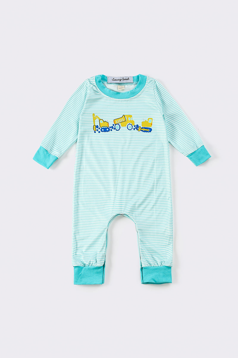 Blue Stripe Construction Romper