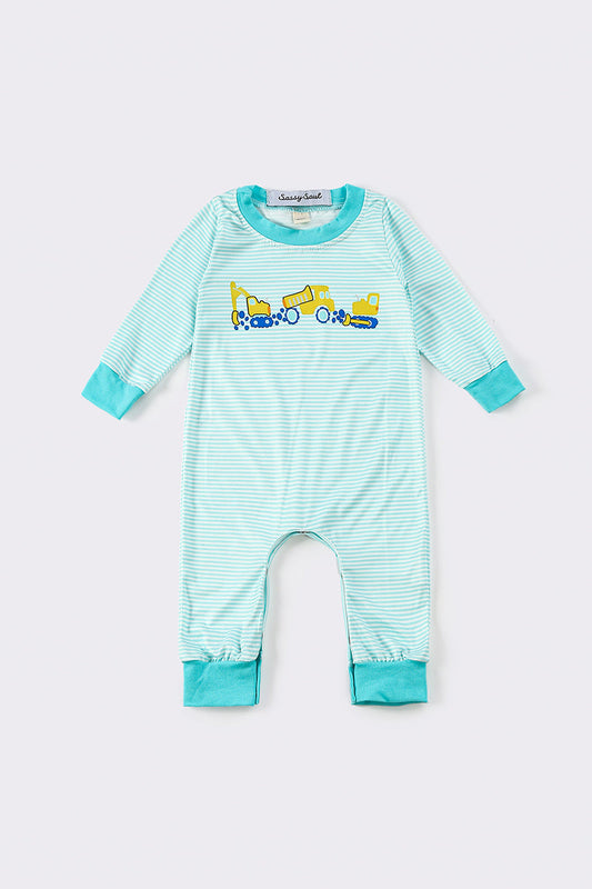 Blue Stripe Construction Romper