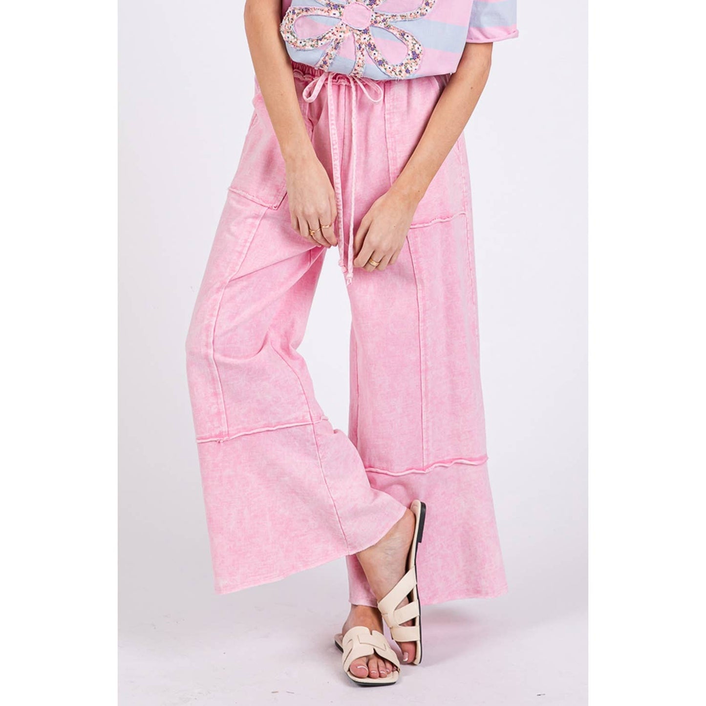 Mineral Wash Pink Terry Pant