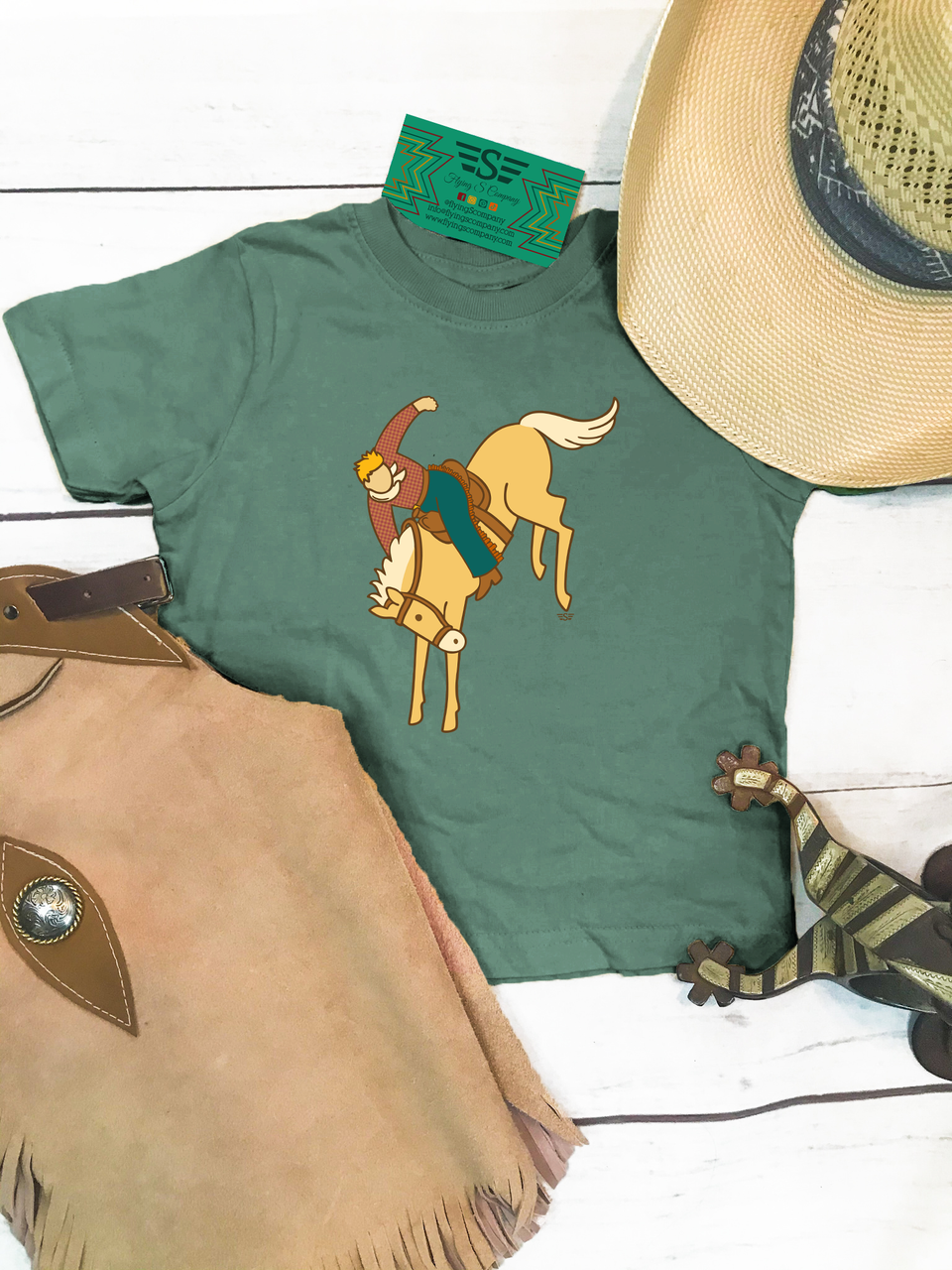 Kids Half Broke Bronc Tee: 5/6