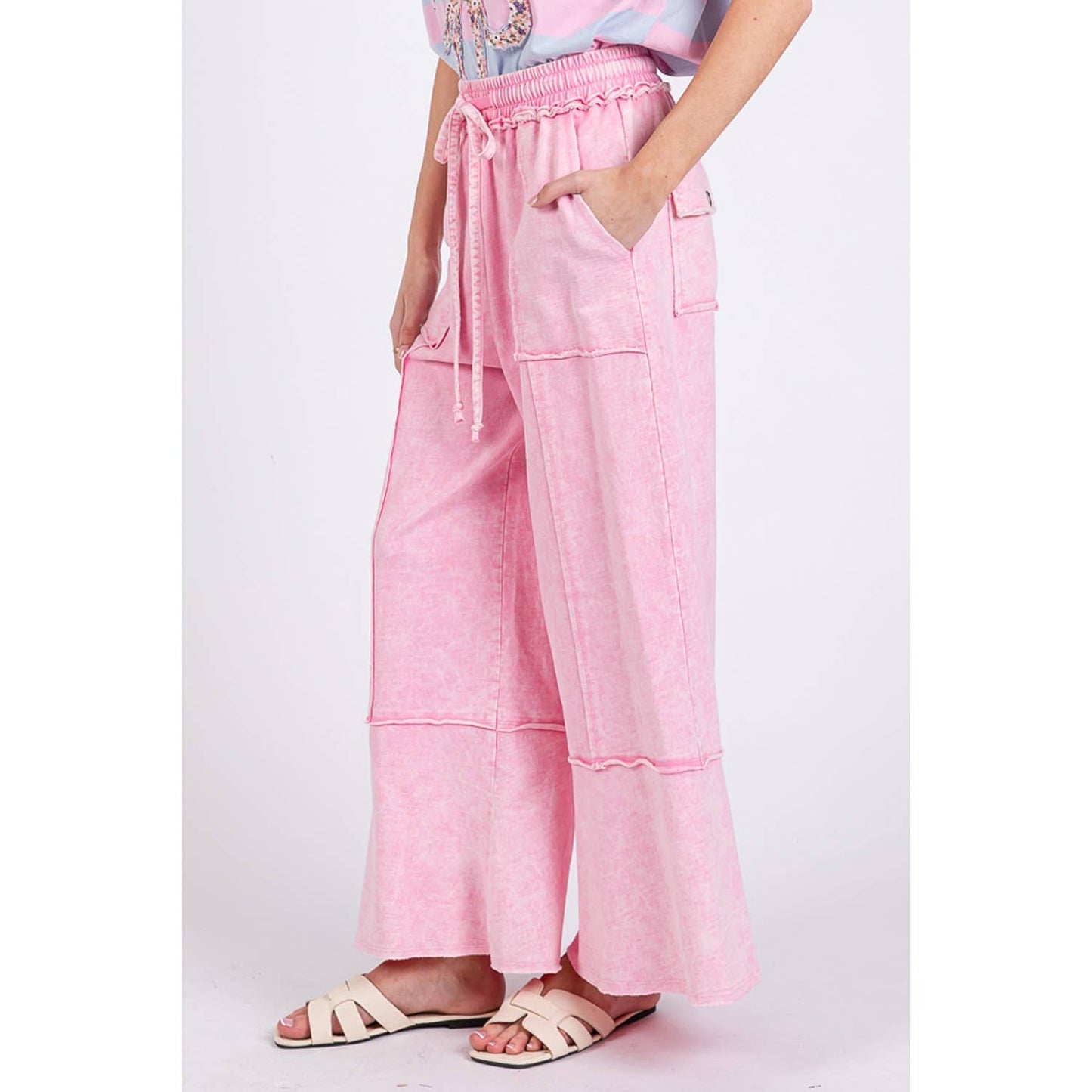 Mineral Wash Pink Terry Pant