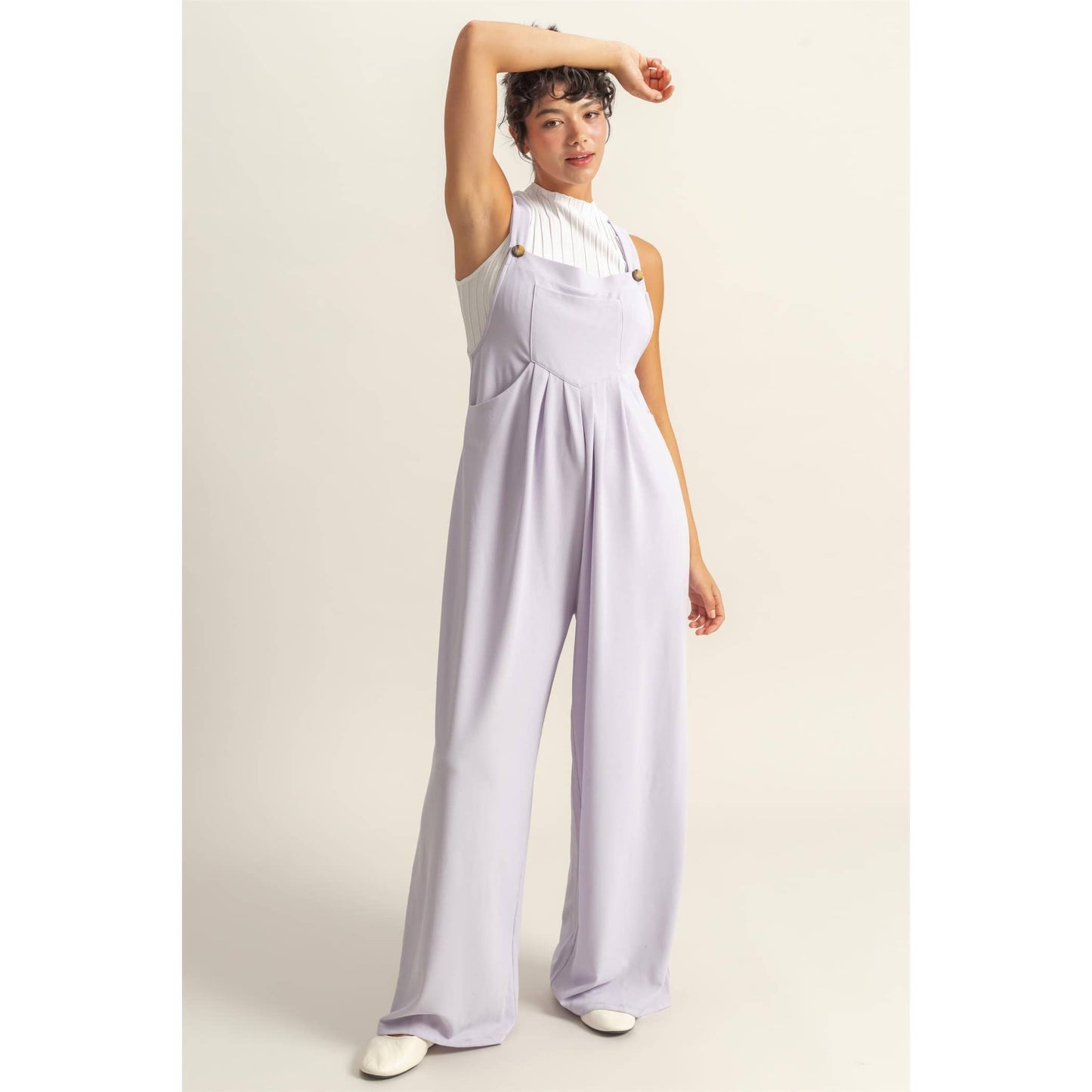 Waffle Pleated Pocket Jumpsuit