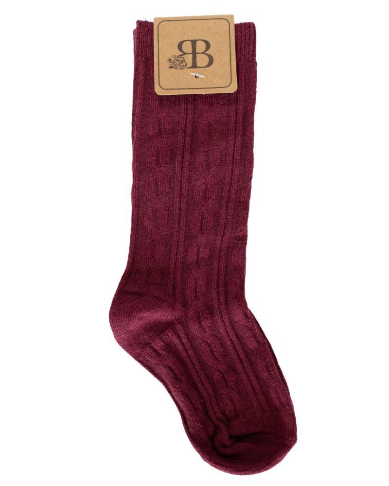 Pepper Knee-High Cable Knit Socks