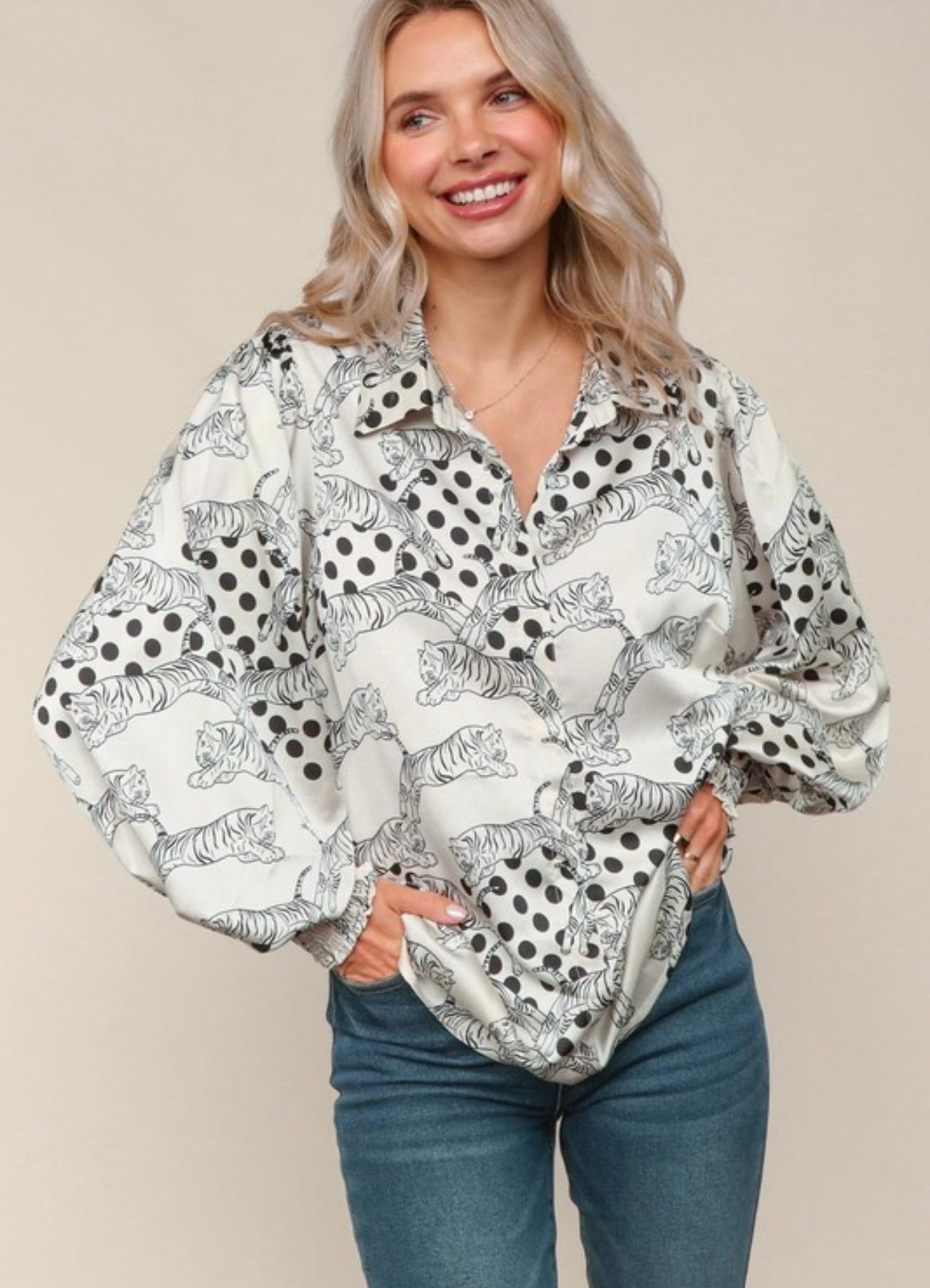 Satin Tiger Blouse