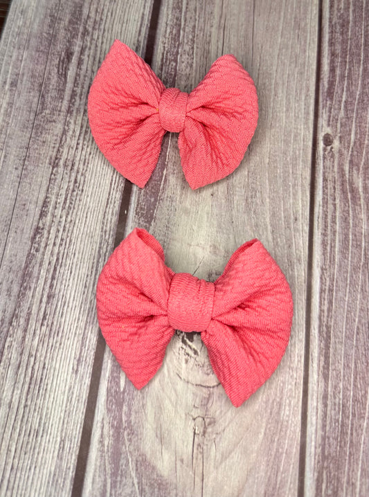 Watermelon Pink Clip Bow Set