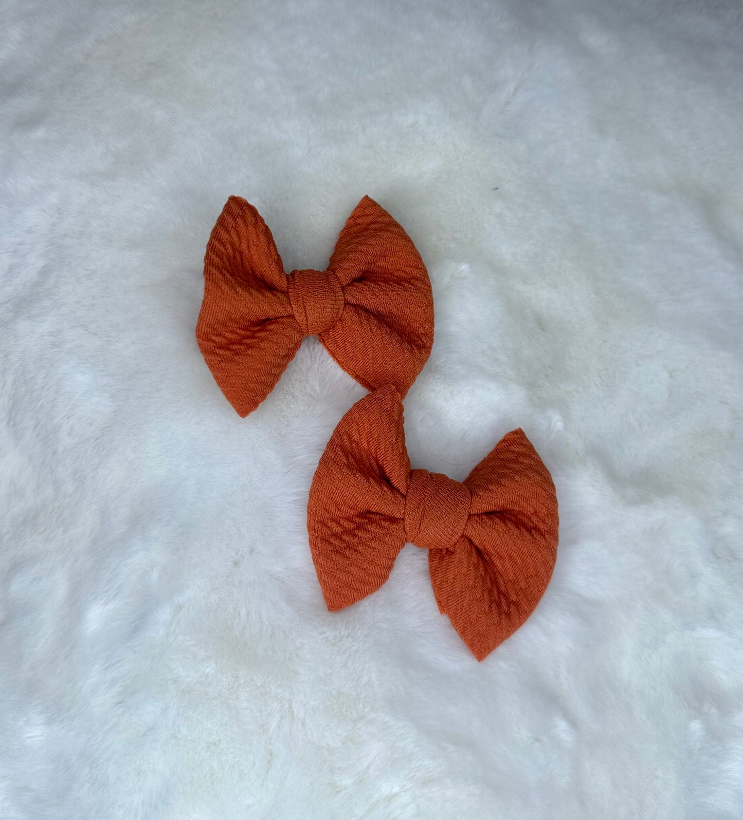 Burnt Orange Clip Bow Set