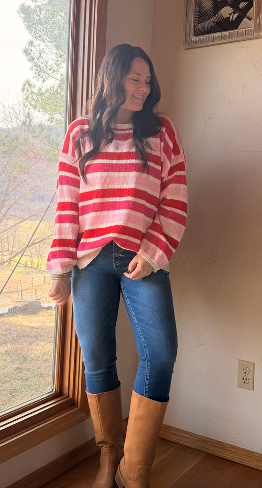 Pink Multi Stripe Sweater