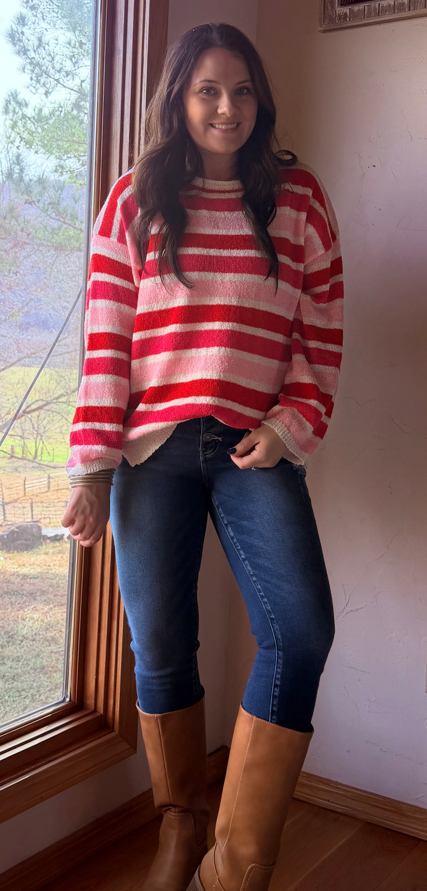 Pink Multi Stripe Sweater