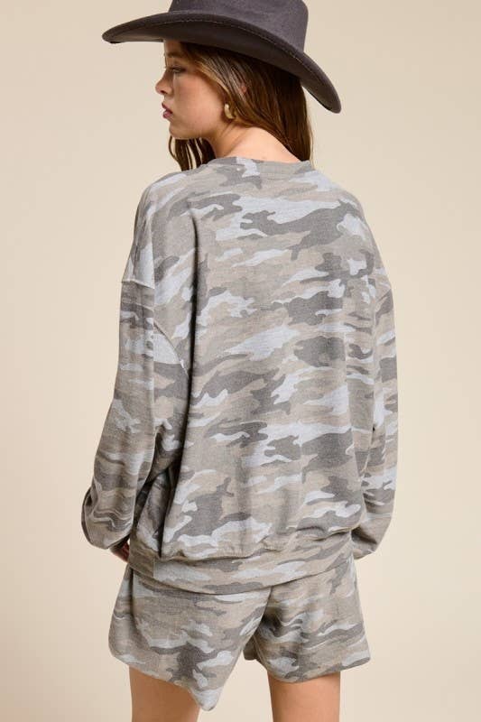 PUFF' Dreamer Wild Spirit Graphic L/S French Terry Pullover: LEOPARD / M