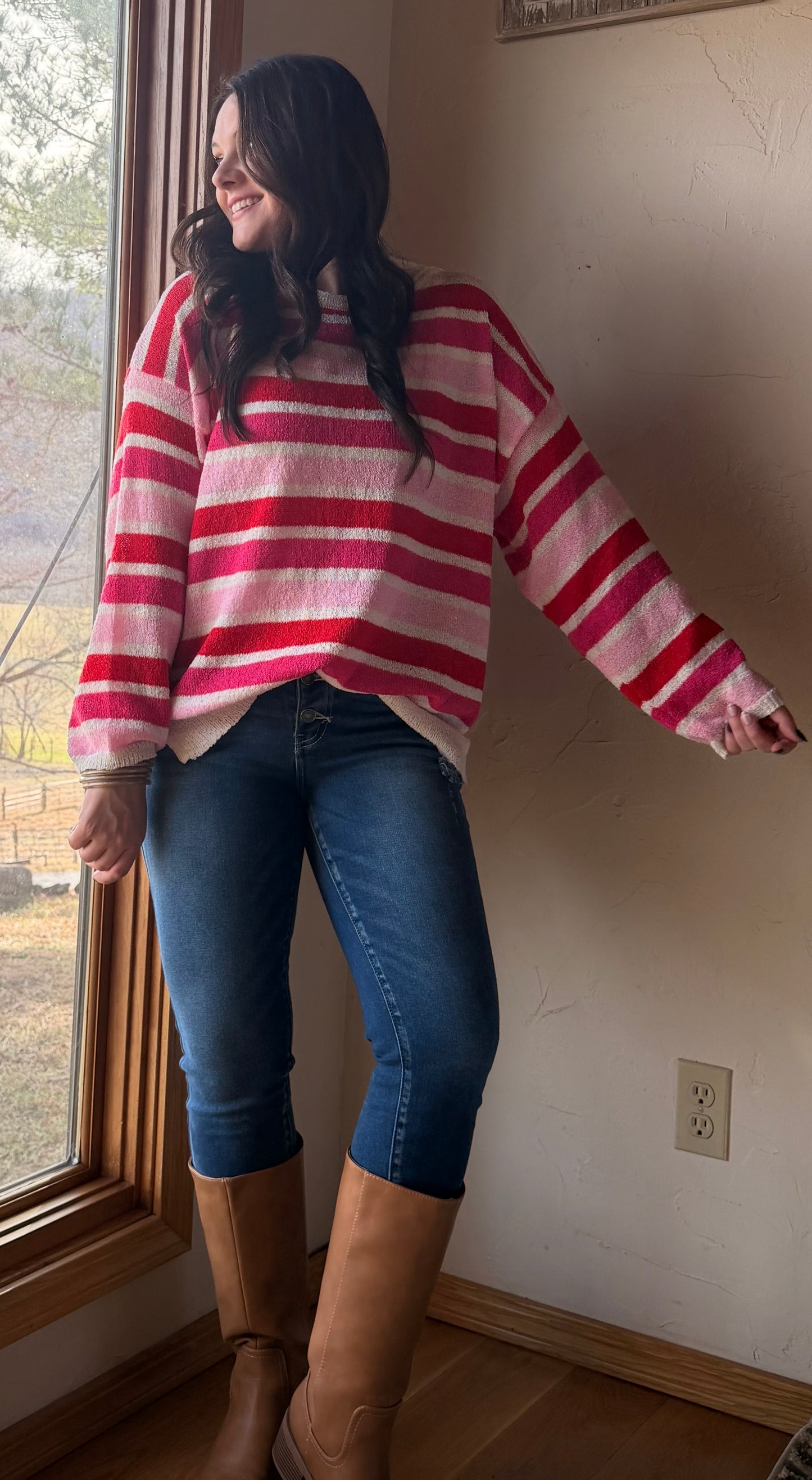 Pink Multi Stripe Sweater