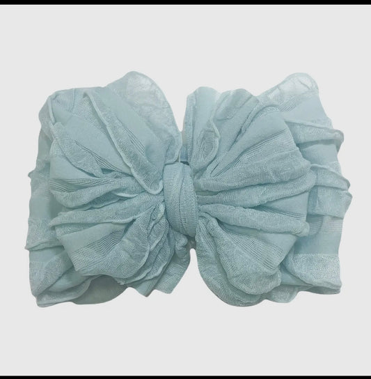 Baby Blue Ruffled Bow