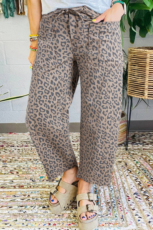 Leopard Drawstring Jeans
