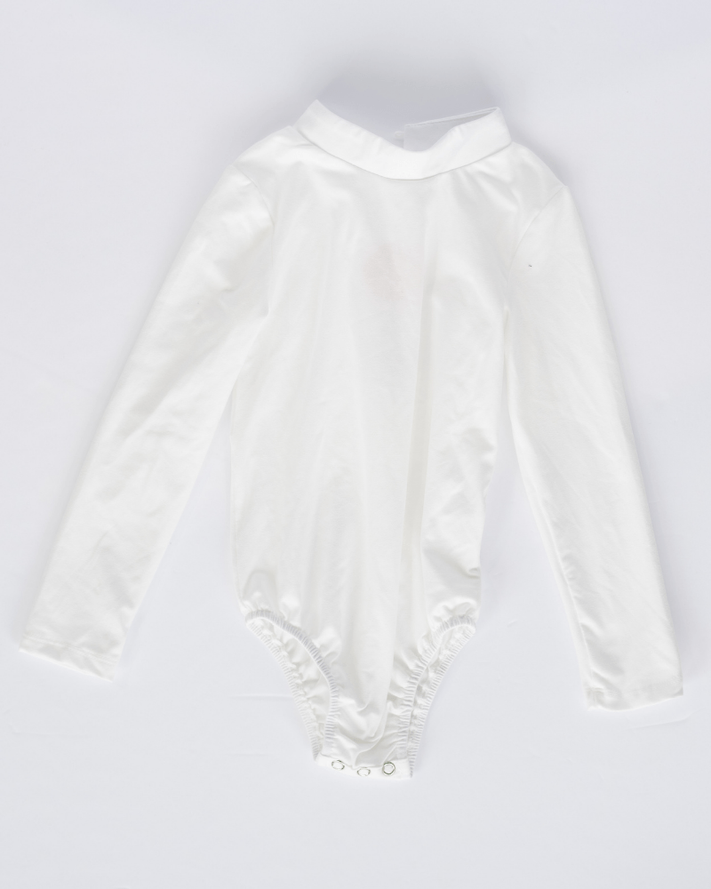 Aspen Mock Turtleneck Leotard - White