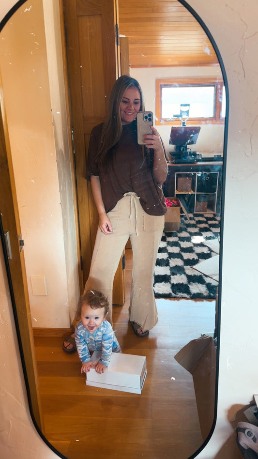Terry Knit Pant Beige