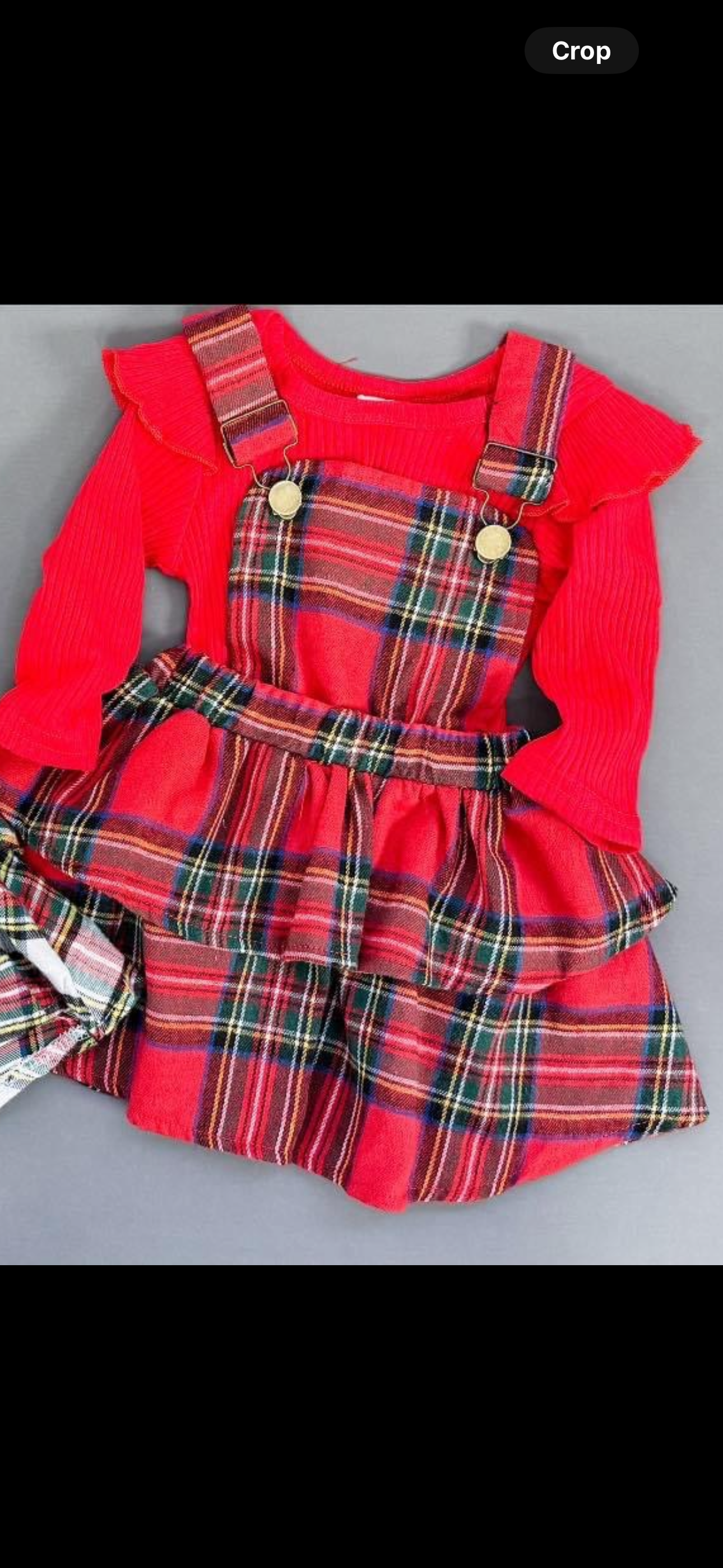 Plaid Overall Skirt Set