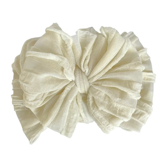 Ivory Ruffled Bow