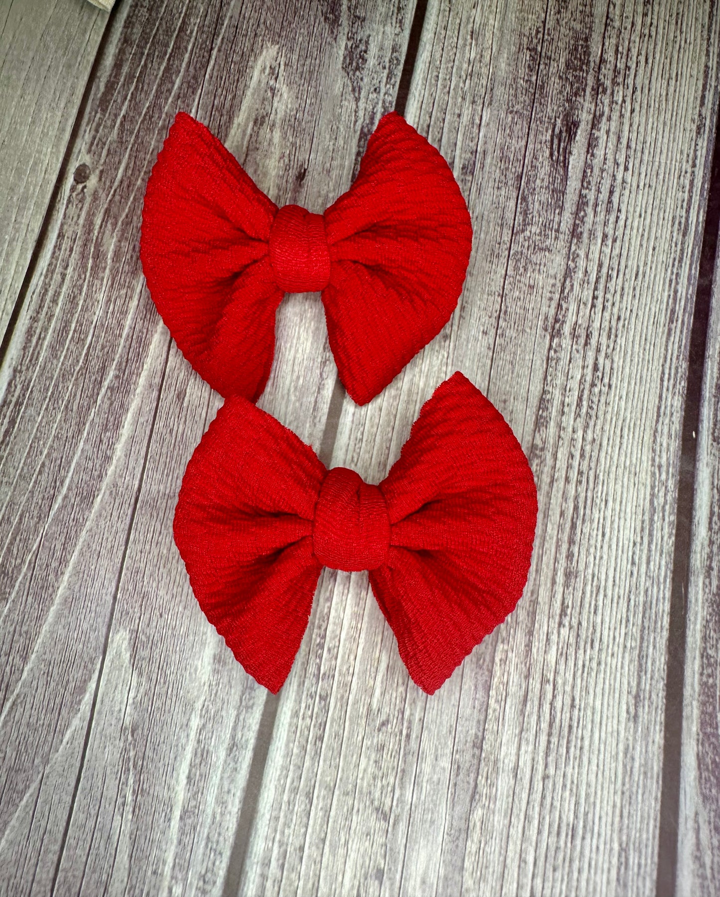 Bright Red Clip Bow Set