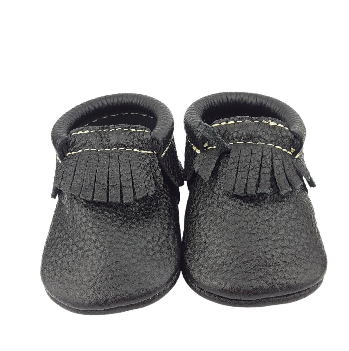 Genuine Leather Baby Moccasins- Black