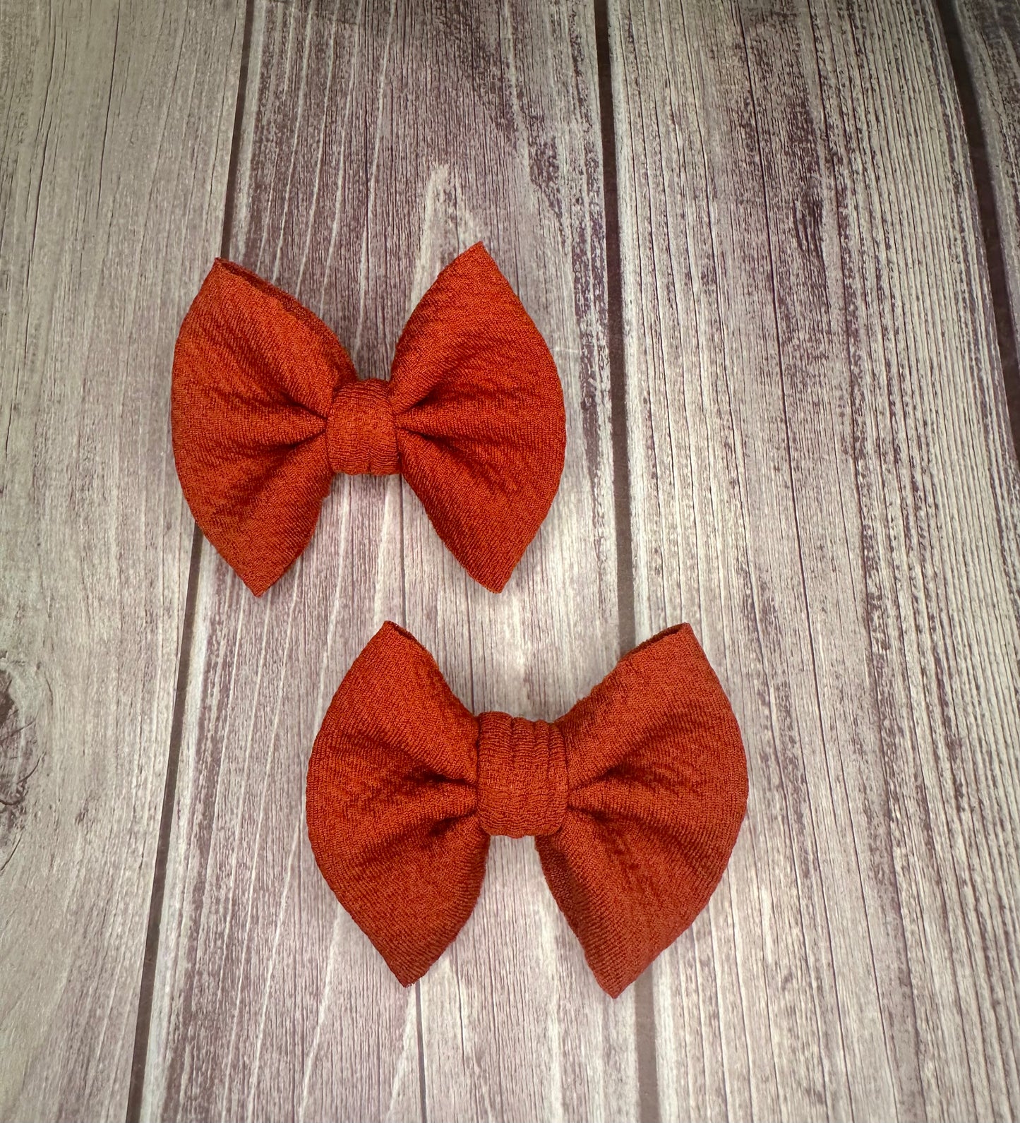 Burnt Orange Clip Bow Set