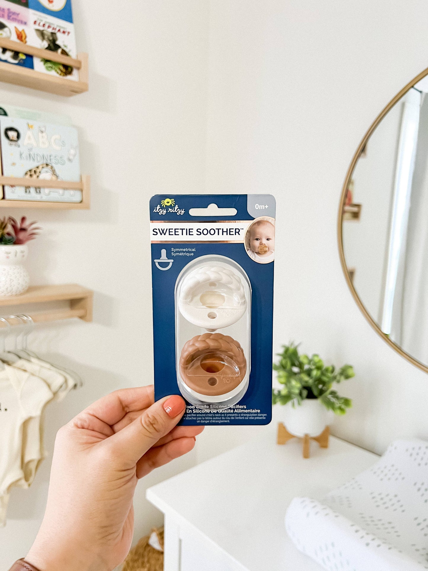 Sweetie Soother™ Pacifier Sets (2-pack): Apricot + Terracotta Braids