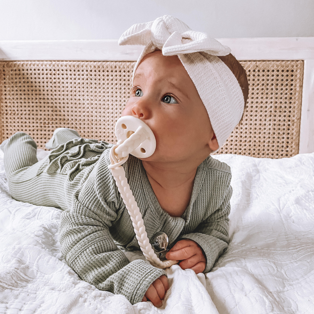 Sweetie Soother™ Pacifier Sets (2-pack): Apricot + Terracotta Braids