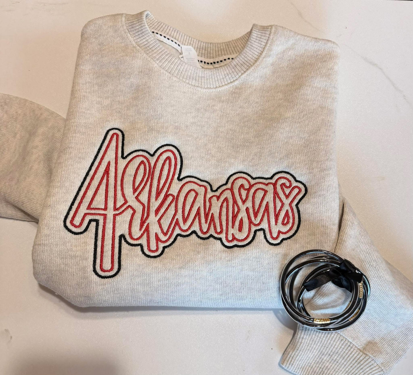 Embroidered Arkansas Crewneck