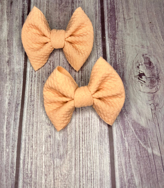 Fresh Peach Clip Bow Set