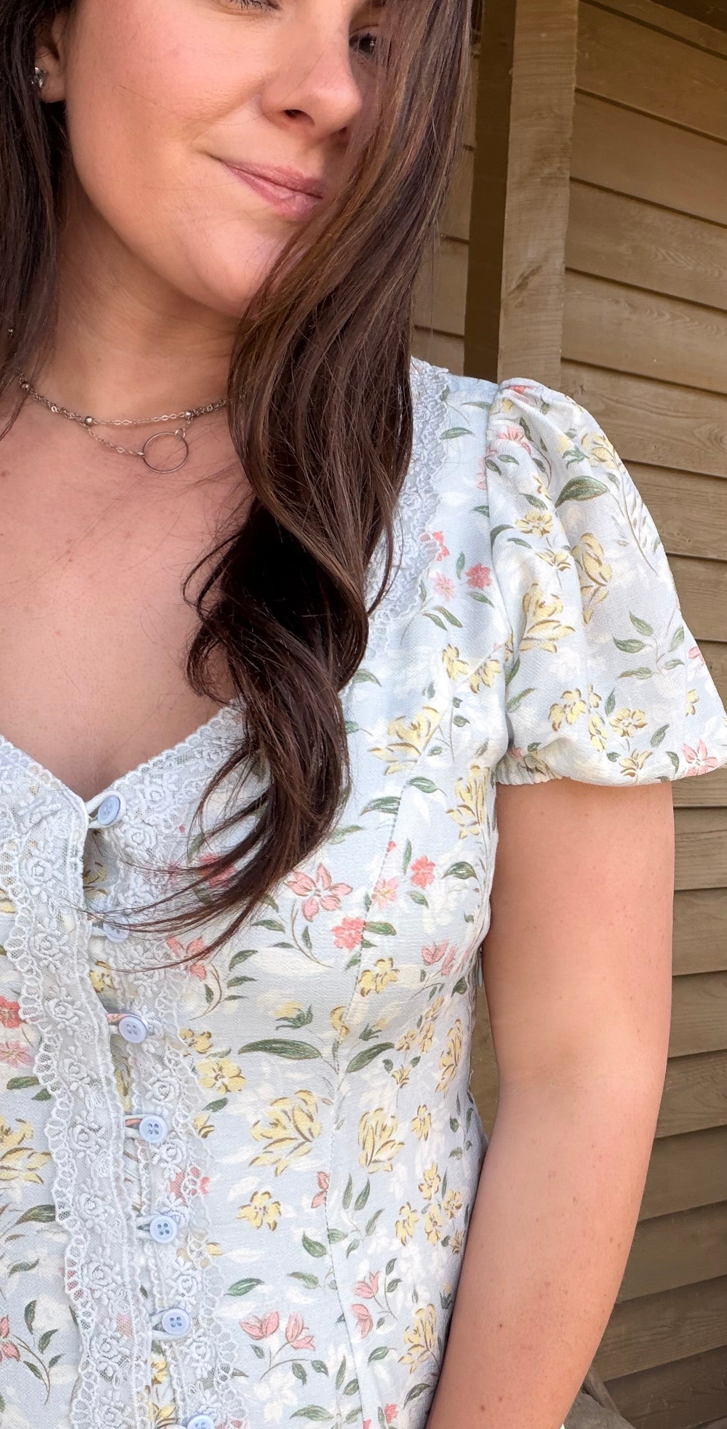 Floral Lace Trim Maxi