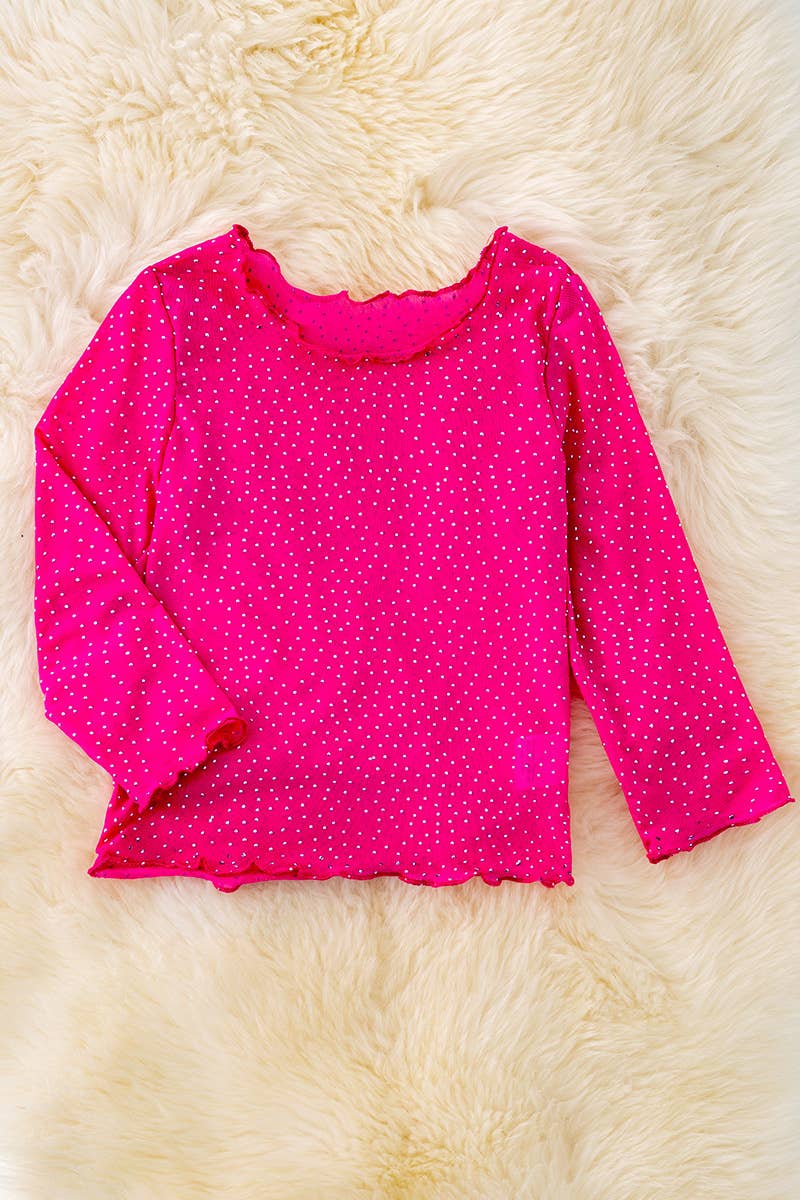 Hot Pink Rhinestone Mesh Top