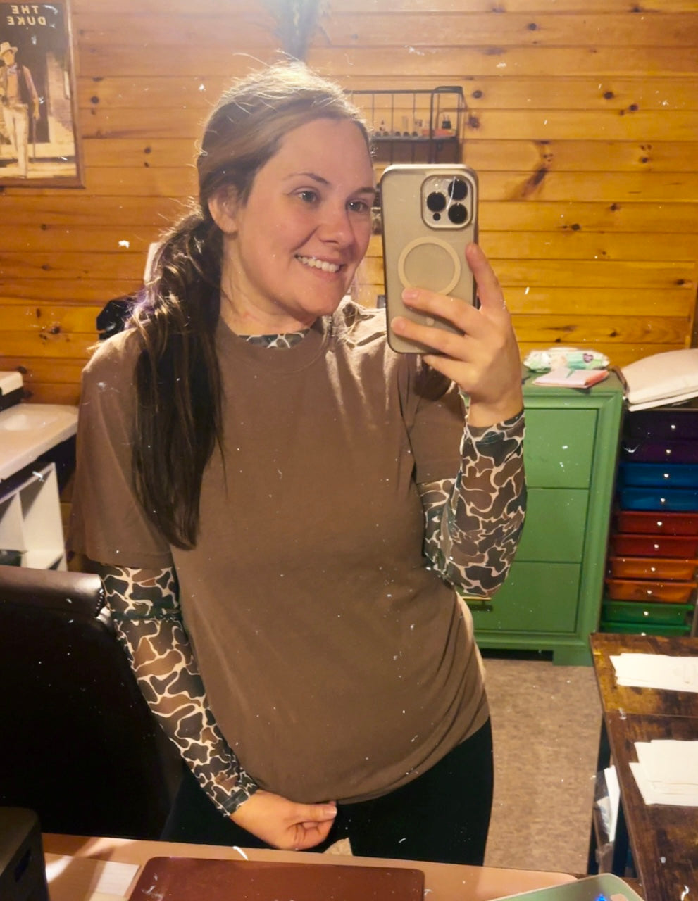 Camo Mesh Top