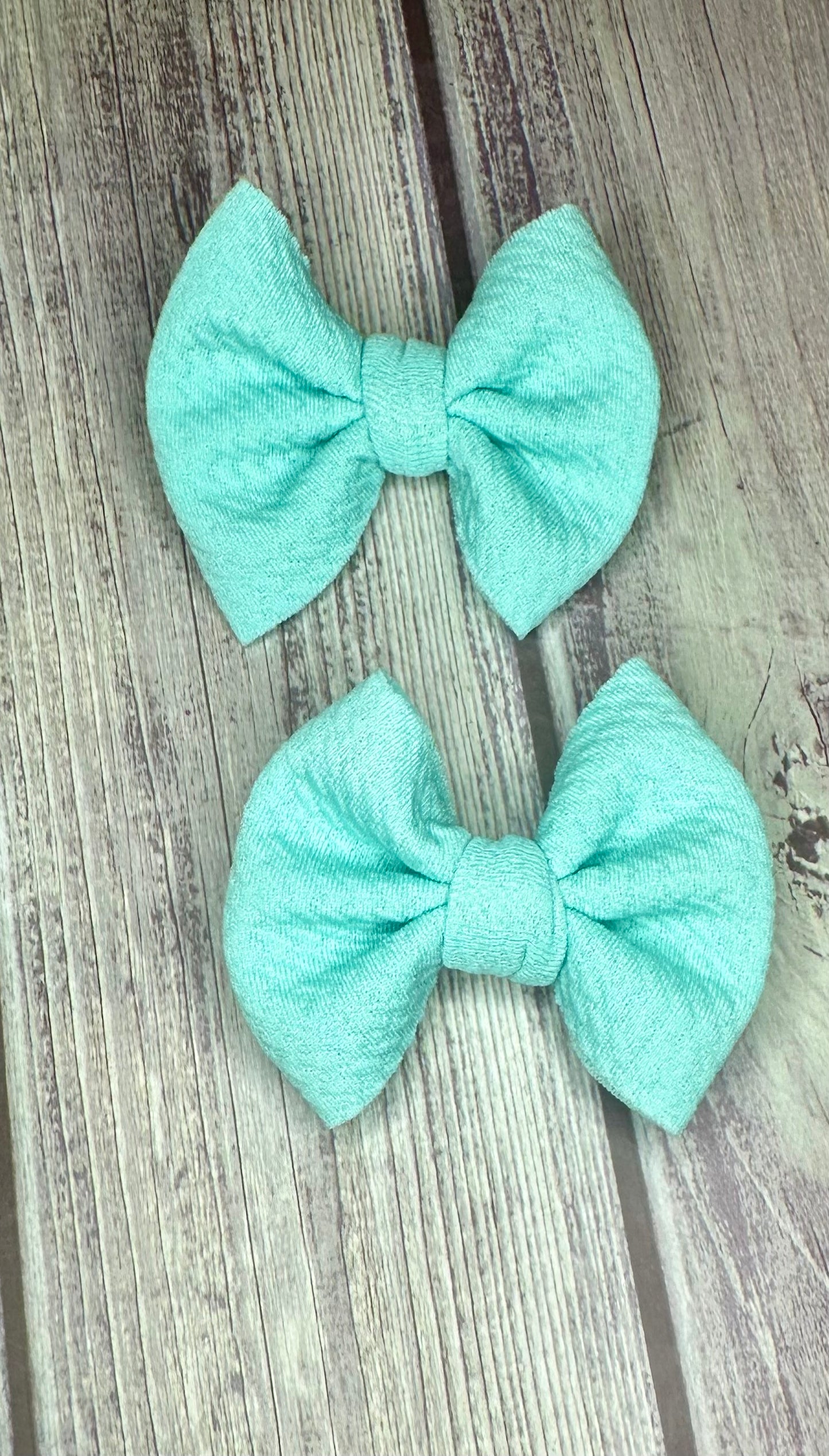 Sky Blue- Clip Bow Set