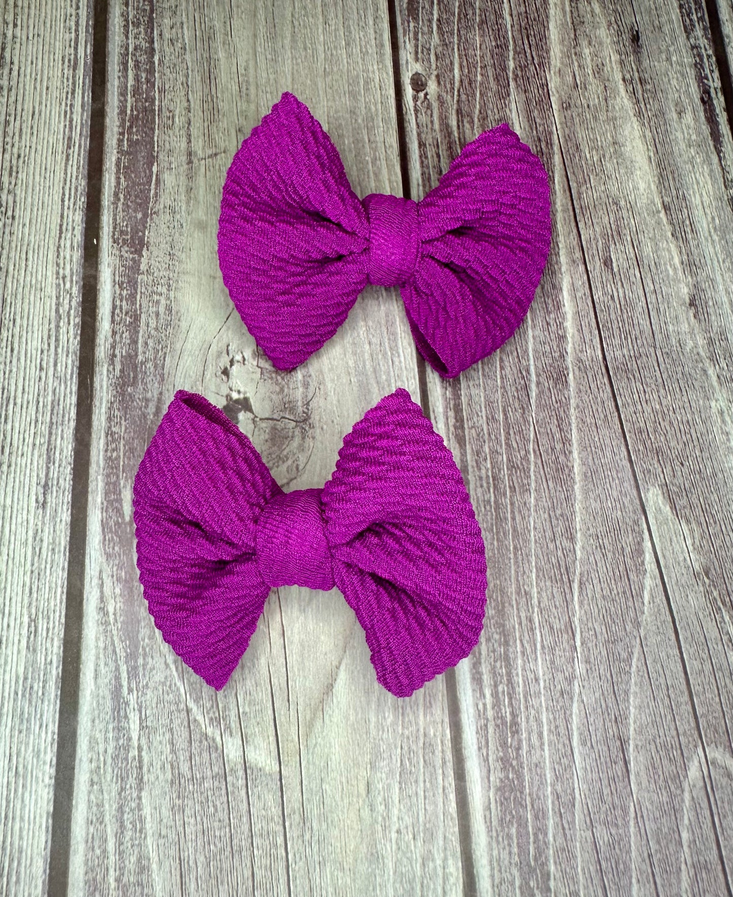 Fuchsia Purple Clip Bow Set