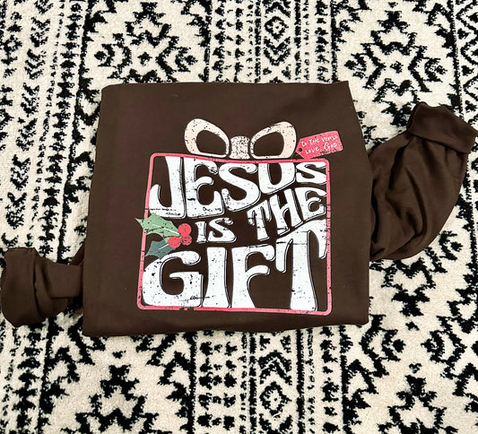 Jesus is the Gift- Chocolate Sweatshirt