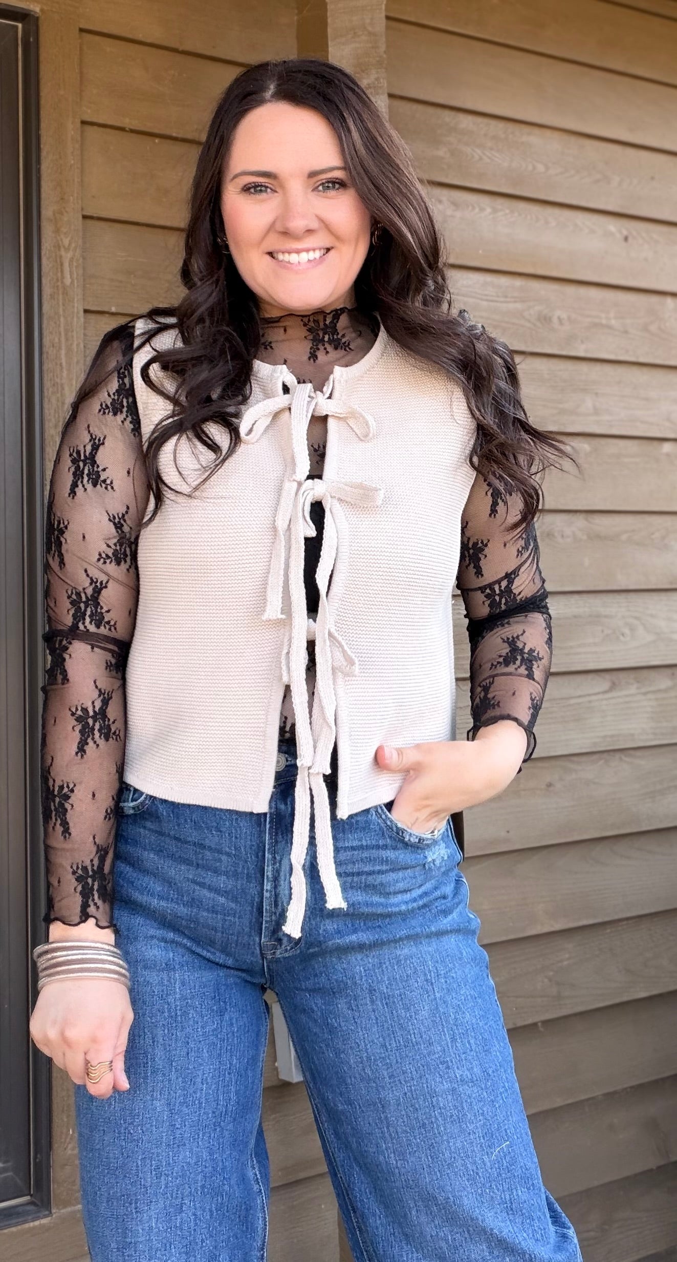 Diane Tie Vest Sweater