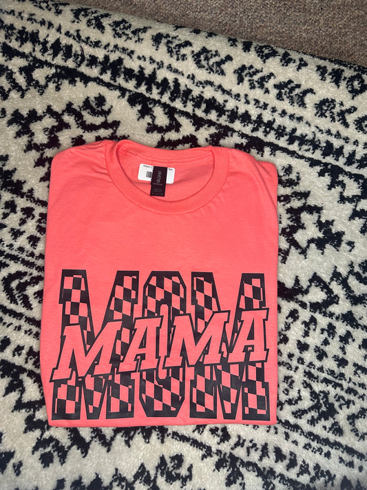 Neon Coral Mama Tee