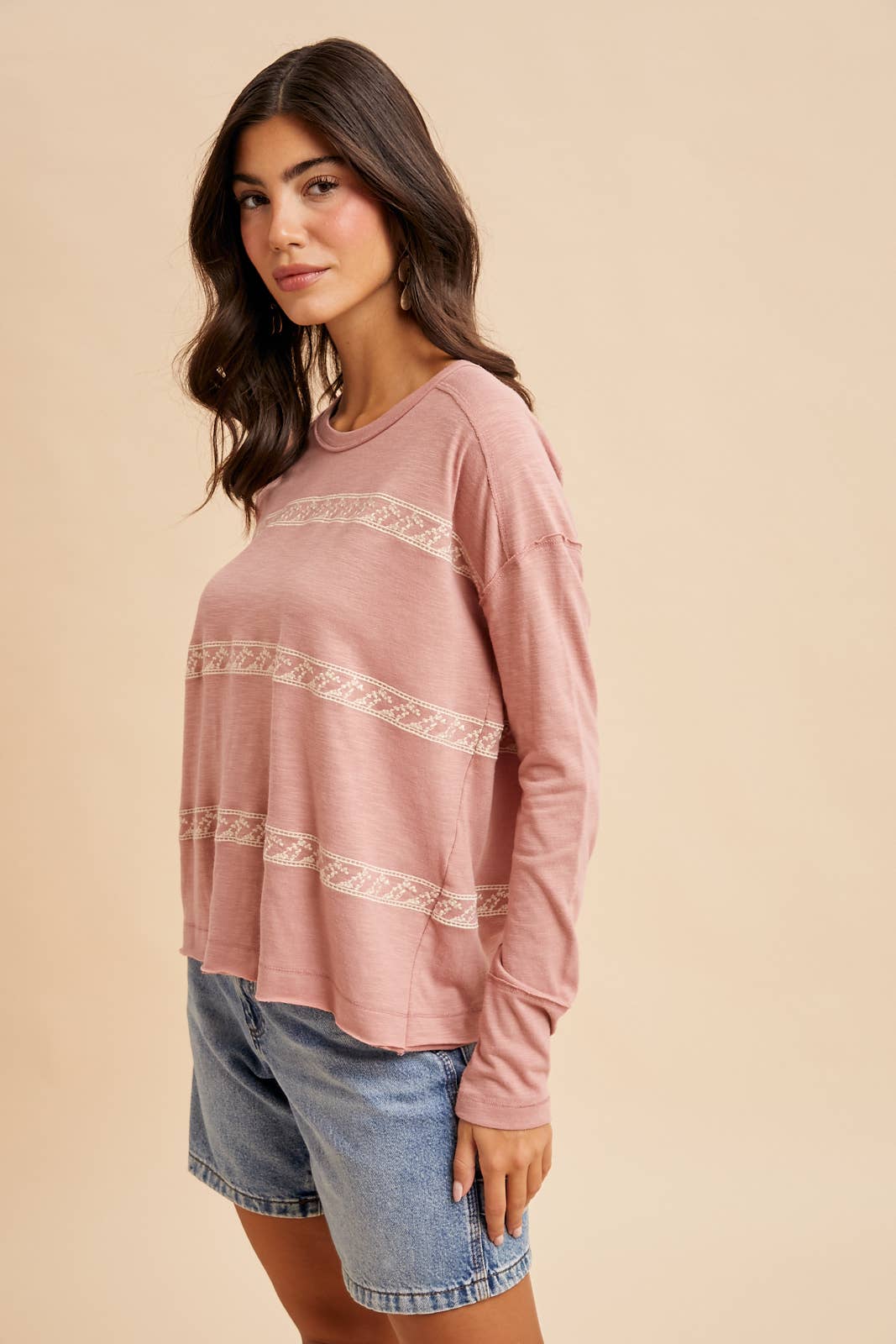 Dusty Rose Embellished Top
