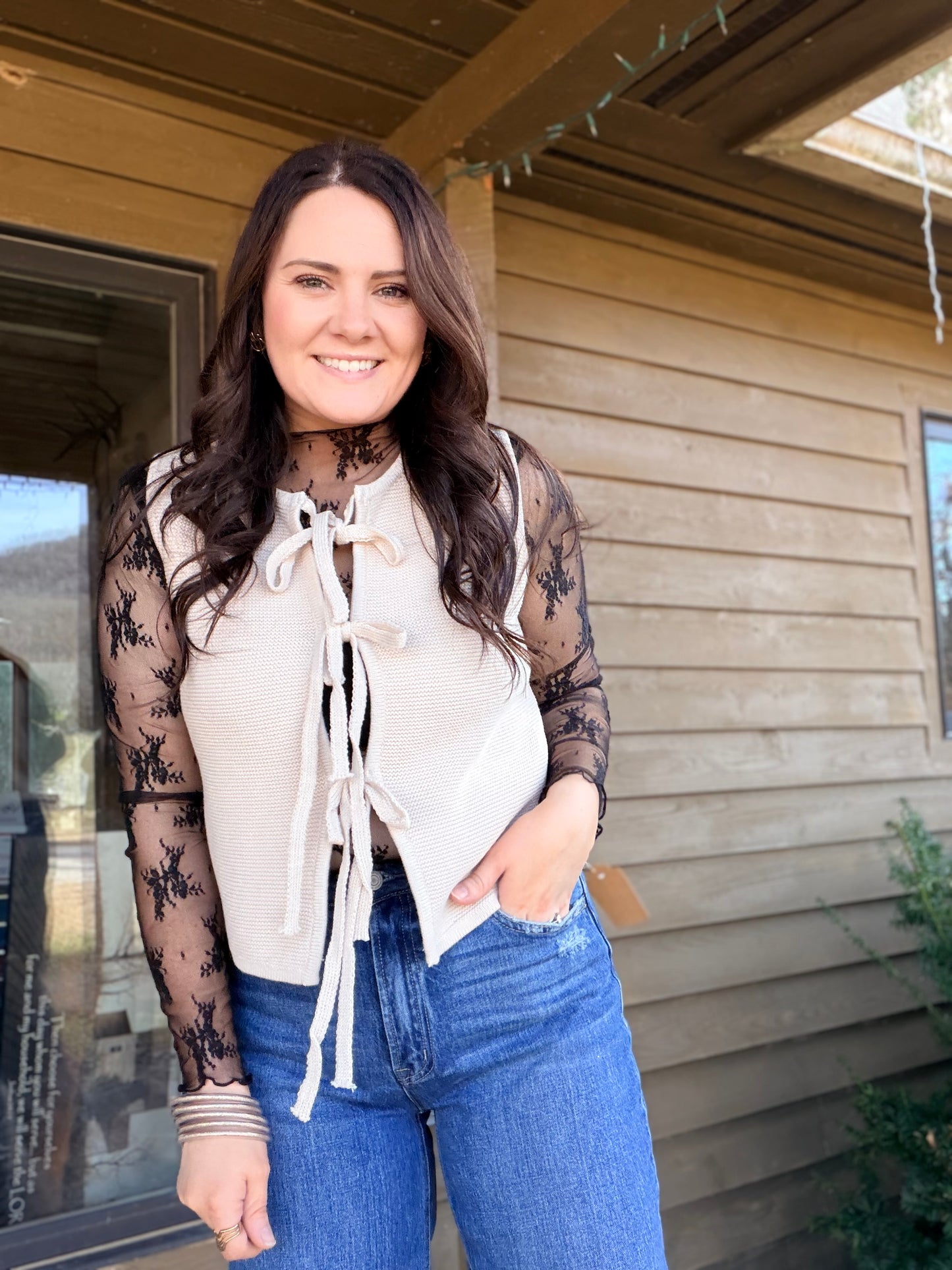 Diane Tie Vest Sweater