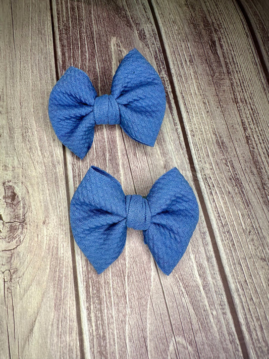 Denim-Clip Bow Set