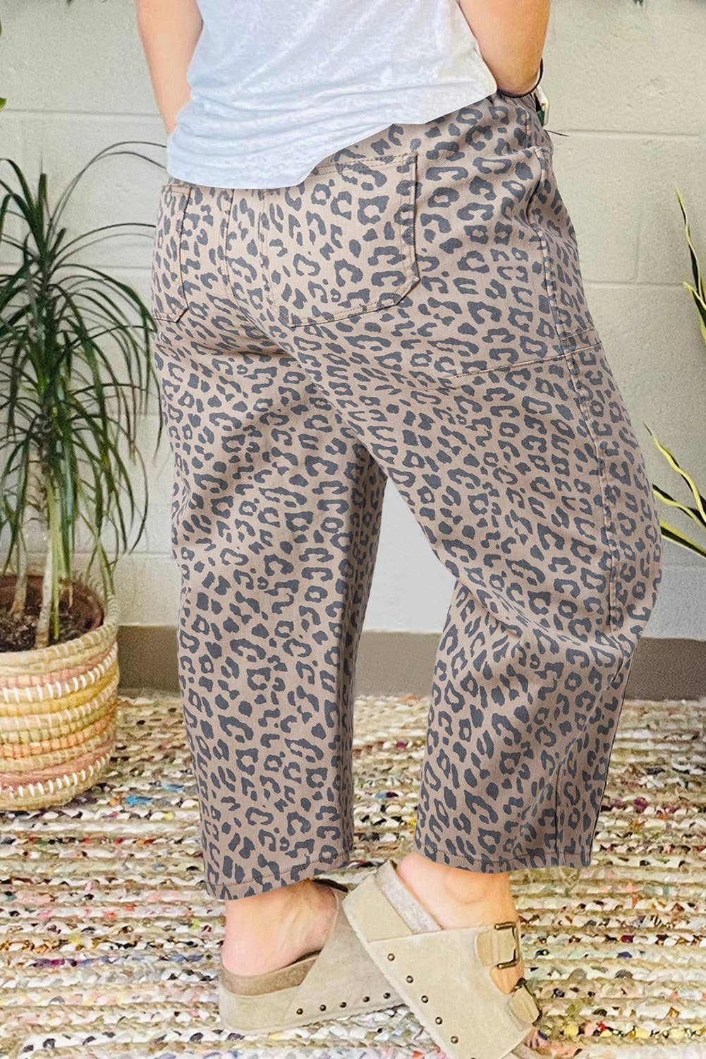 Leopard Drawstring Jeans