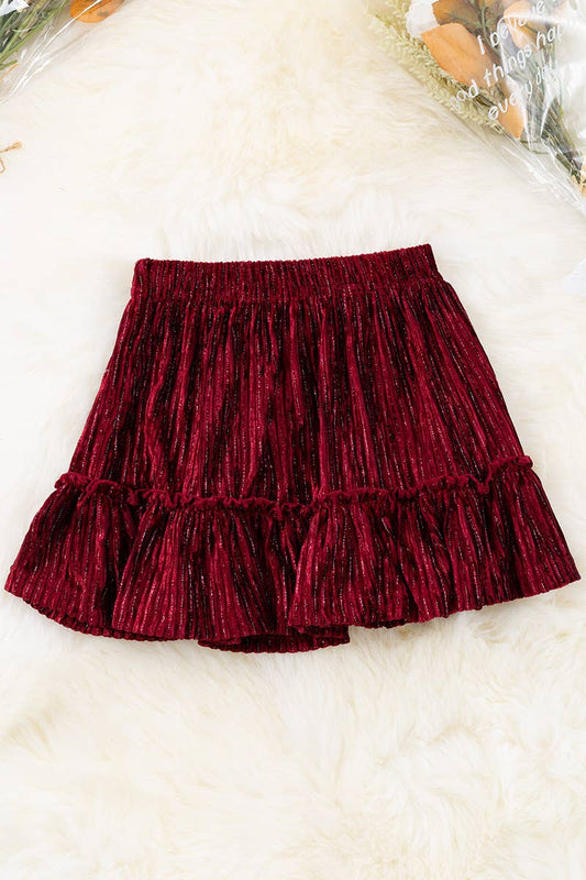 Burgundy Velvet Skirt